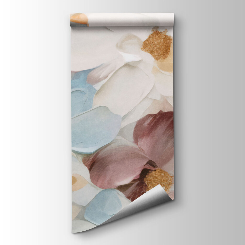 Painting of flowers on a white surface Painting of flowers on a white surface