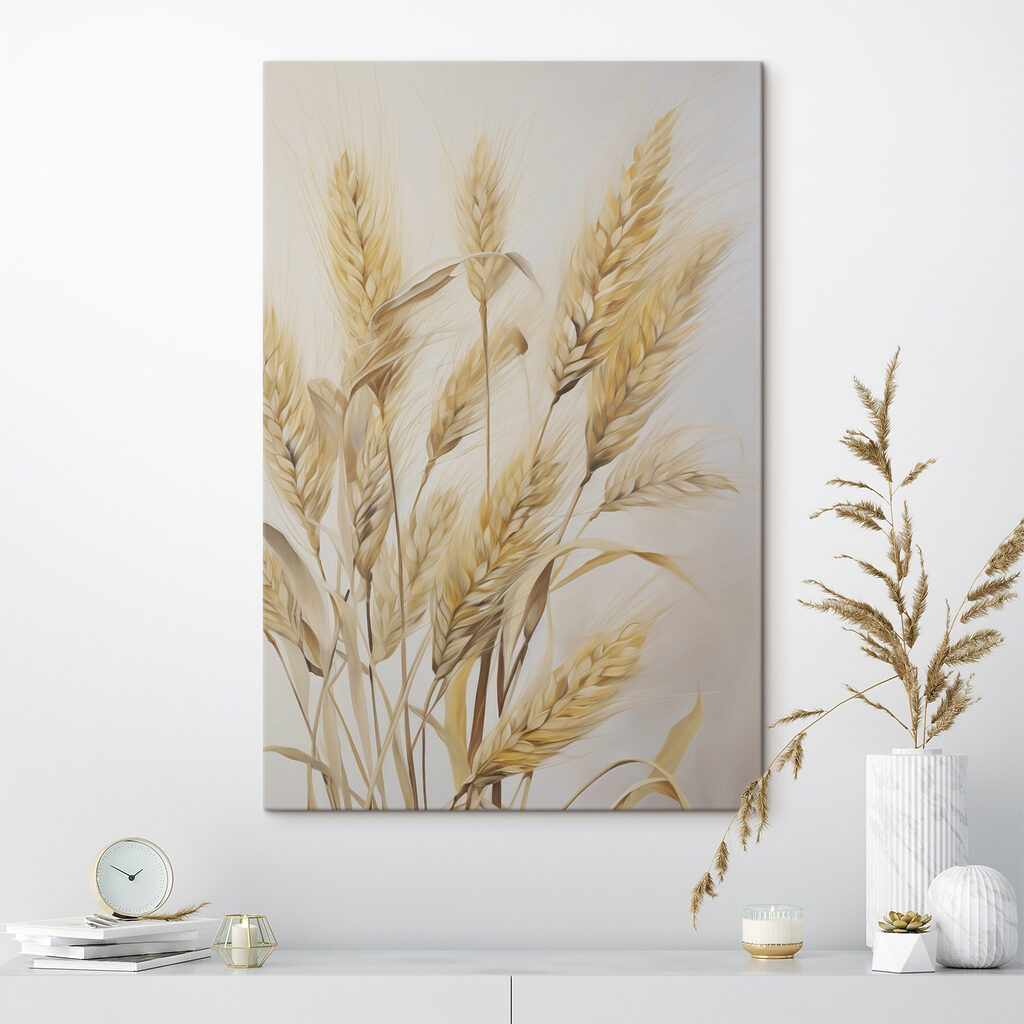 Painting of wheat on a white background Painting of wheat on a white background