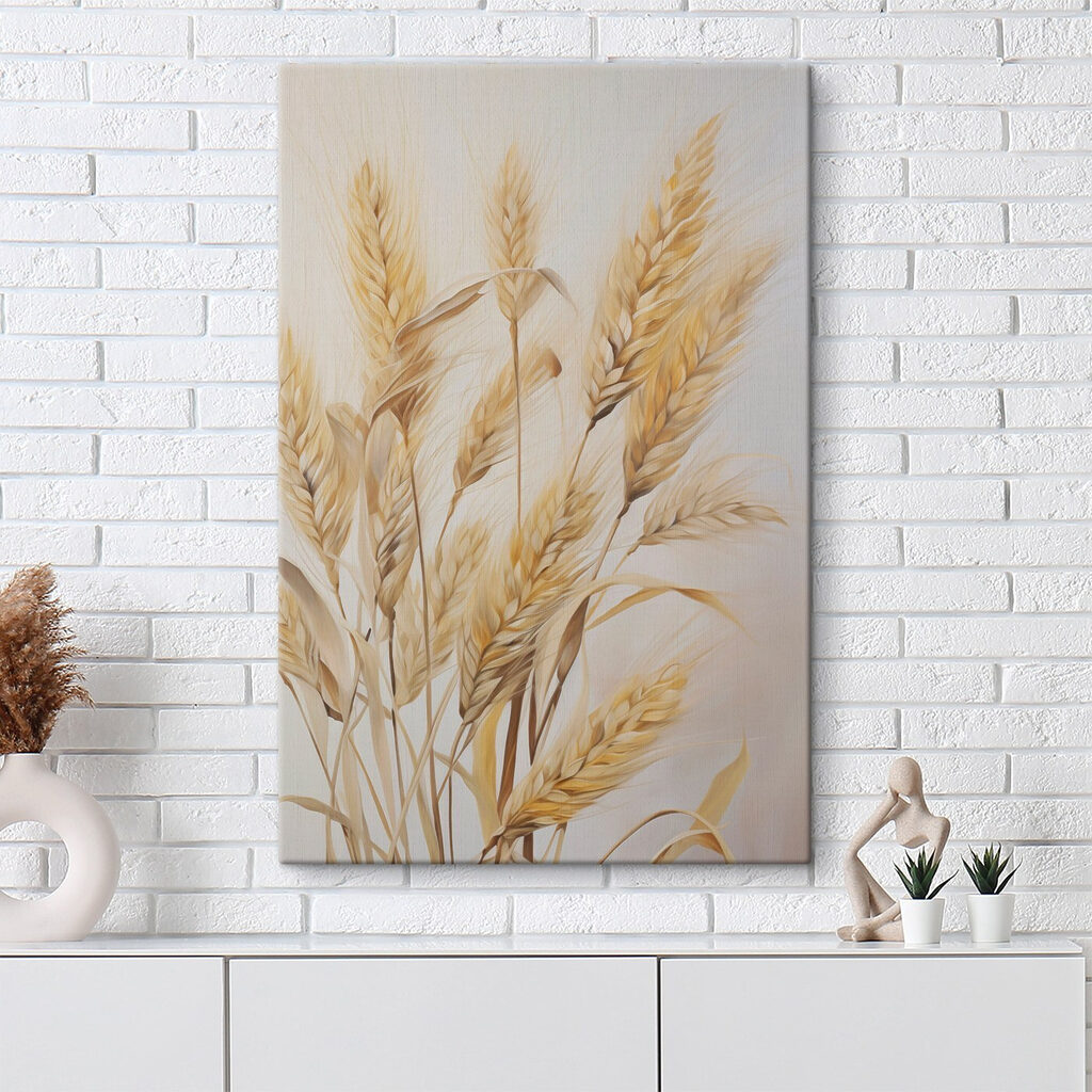 Painting of wheat on a white background Painting of wheat on a white background