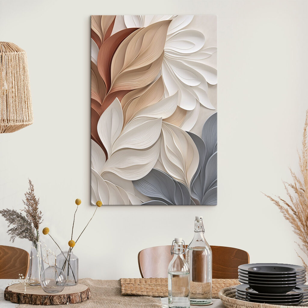 Softly flowing paper leaf design