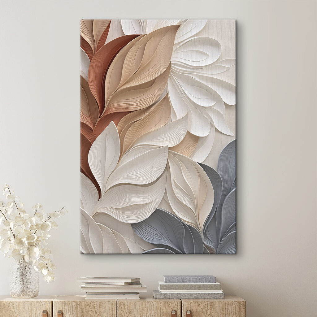 Softly flowing paper leaf design