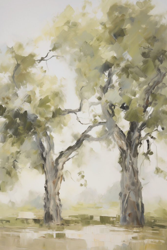 Painting of two trees Painting of two trees