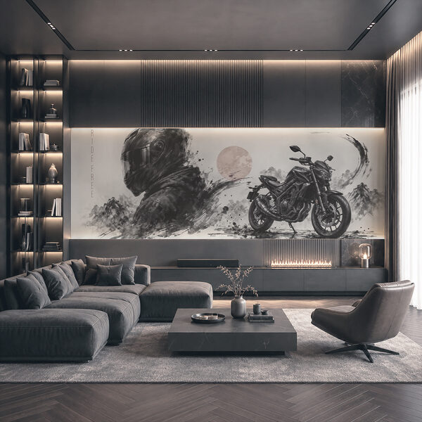 Мотоцикл із чорною маскою Фотошпалери Мотоцикл із чорною маскою