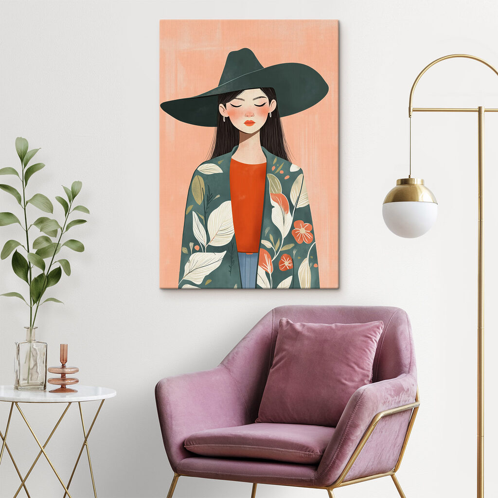 Woman wearing a hat and jacket Woman wearing a hat and jacket