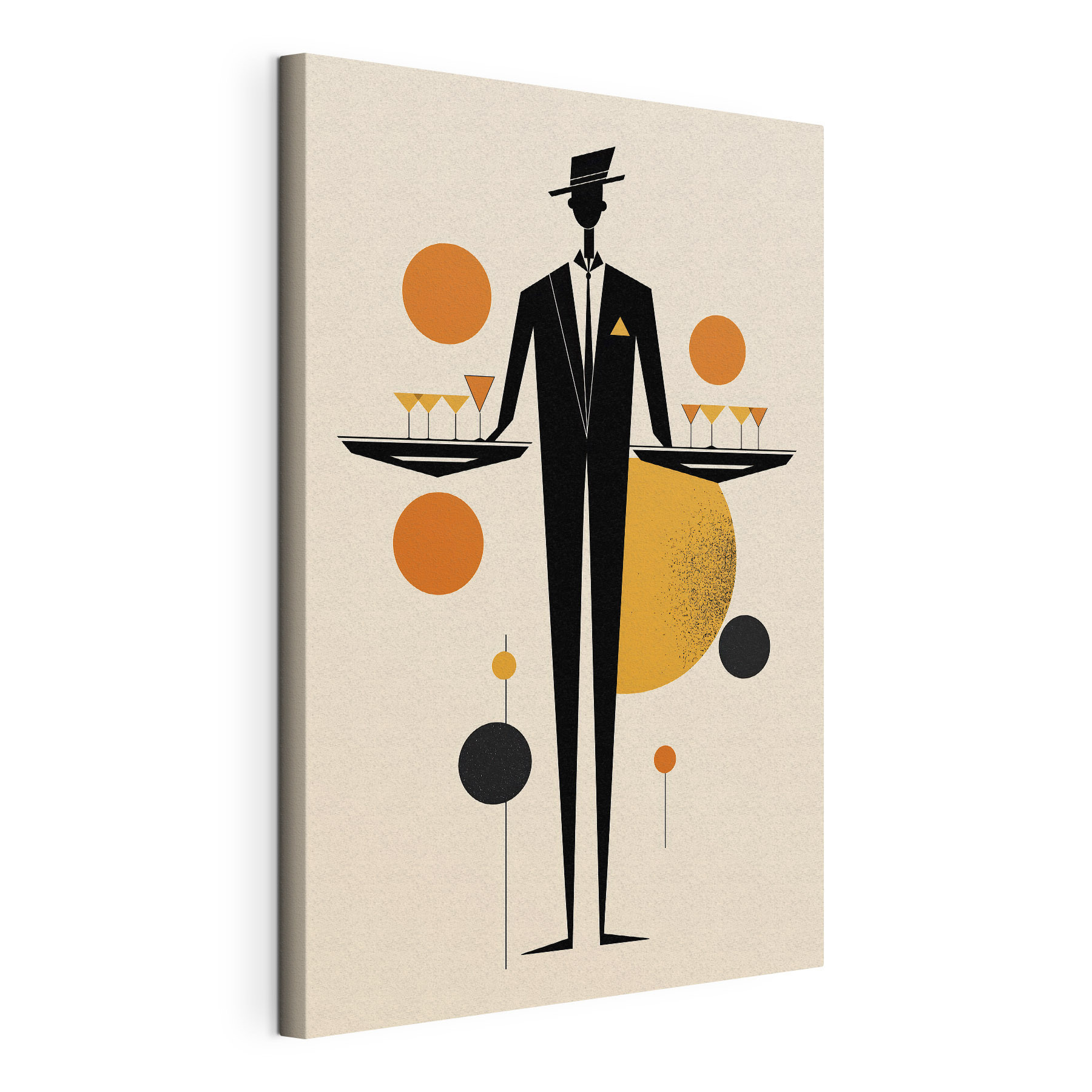 Man in a tuxedo holding a tray of drinks
