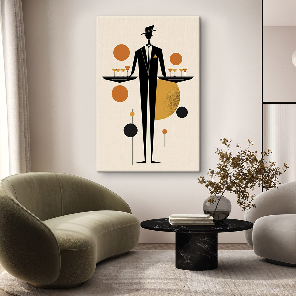 Man in a tuxedo holding a tray of drinks