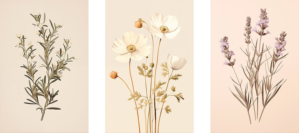 Painting of white flowers