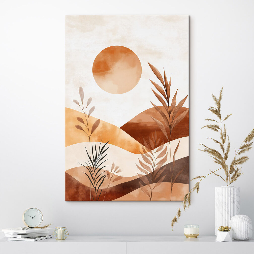Painting of plants and sun