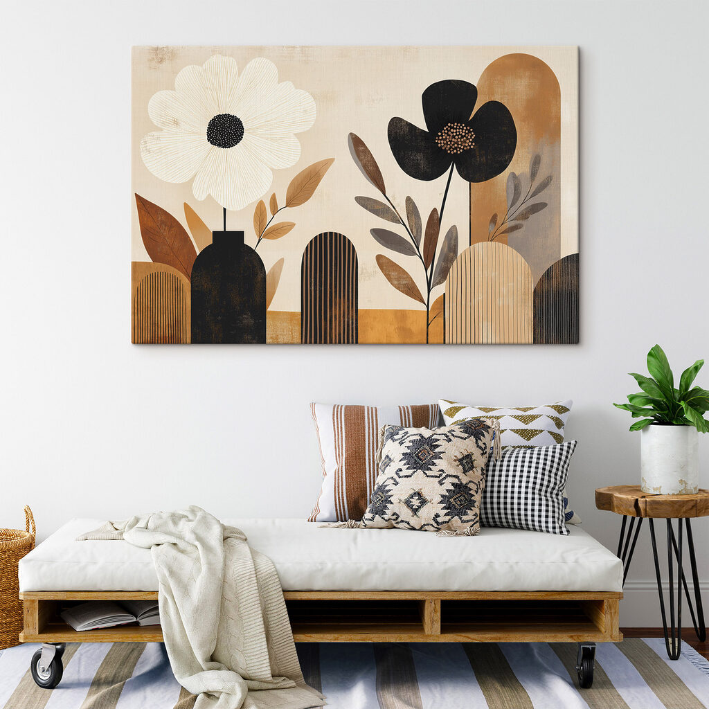 Painting of flowers in vases Painting of flowers in vases