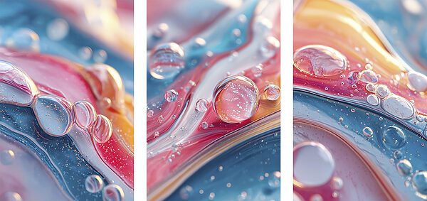 Colorful droplets on smooth surface