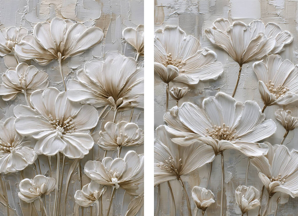Delicate flowers in soft hues