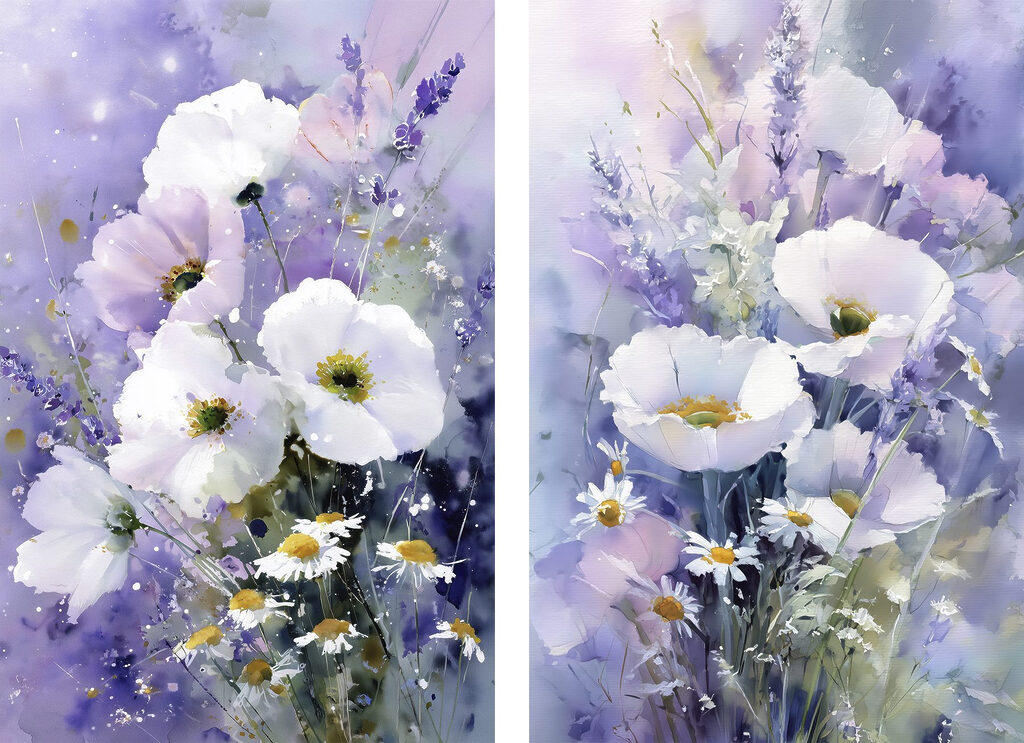 Delicate blooms dancing in soft hues