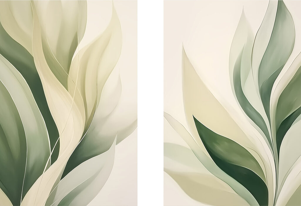 Gentle waves of green and cream