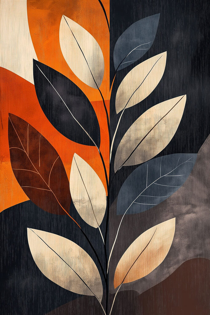 Colorful abstract foliage design artwork