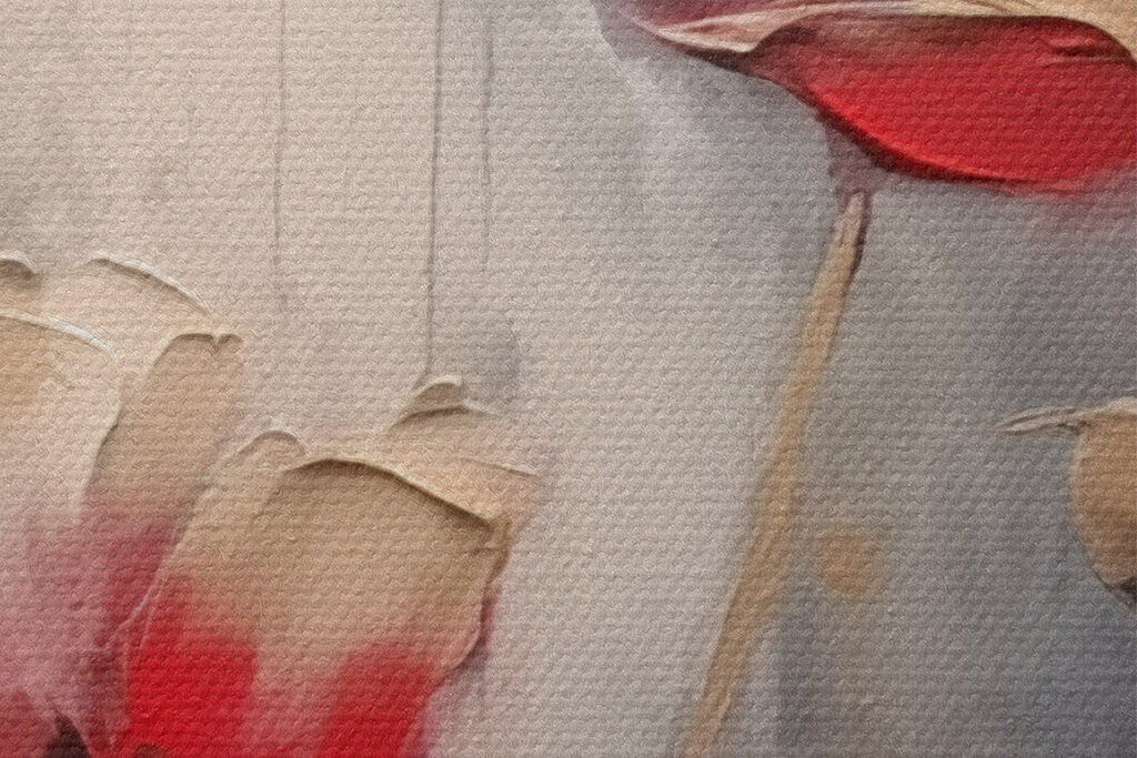 Painting of flowers on a grey background