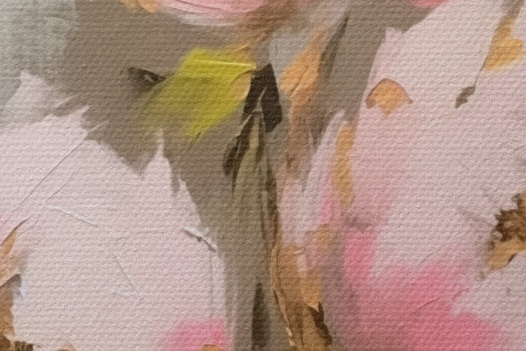Painting of flowers on a grey background