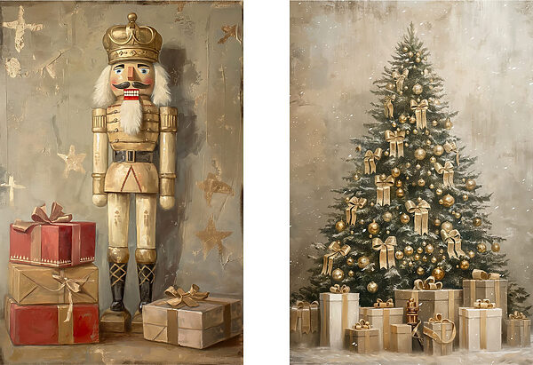 Nutcracker and a christmas tree