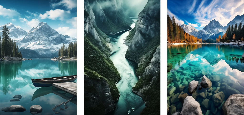 Collage of different landscapes