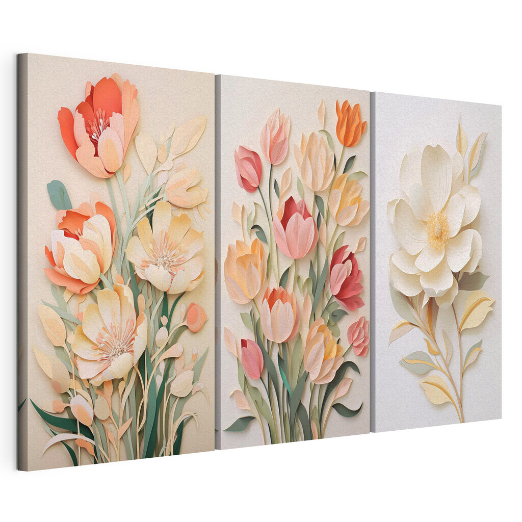 Collage of paper flowers