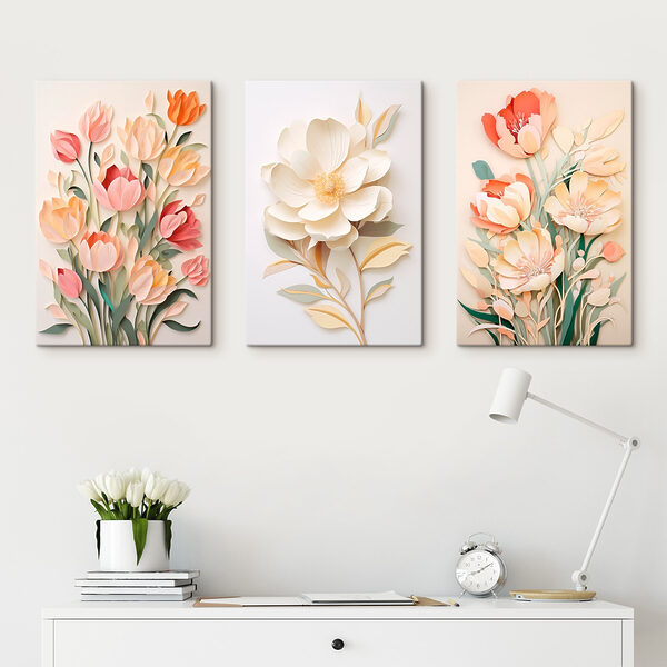 Collage of paper flowers