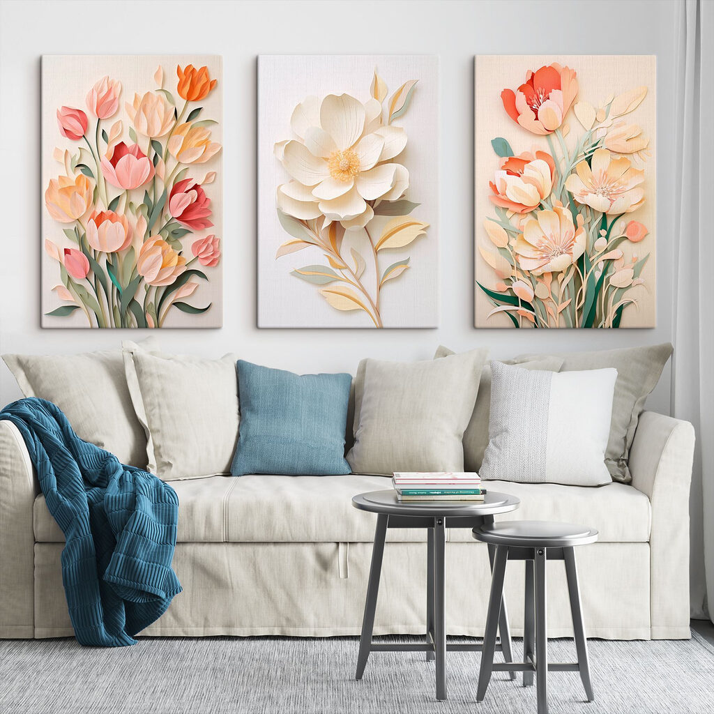 Collage of paper flowers