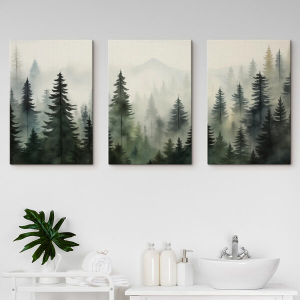 Group of trees in fog