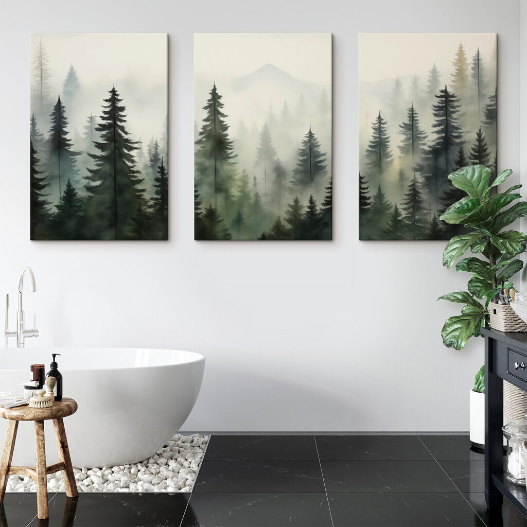 Group of trees in fog
