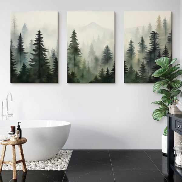Group of trees in fog