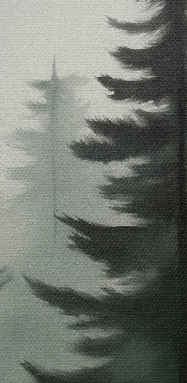 Group of trees in fog