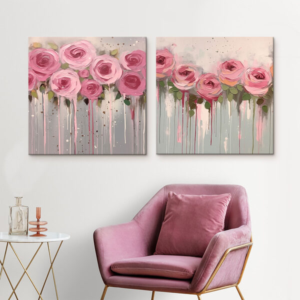 Painting of pink flowers Painting of pink flowers
