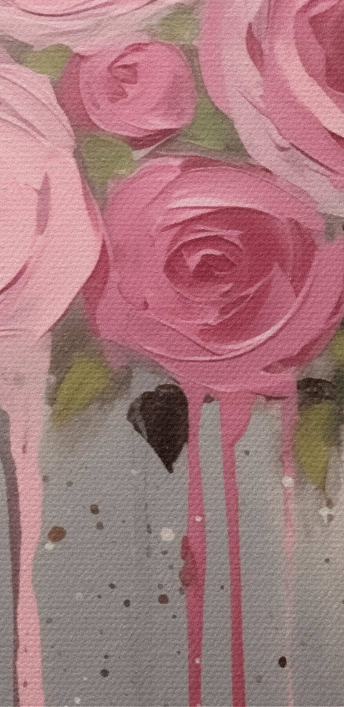 Painting of pink flowers Painting of pink flowers