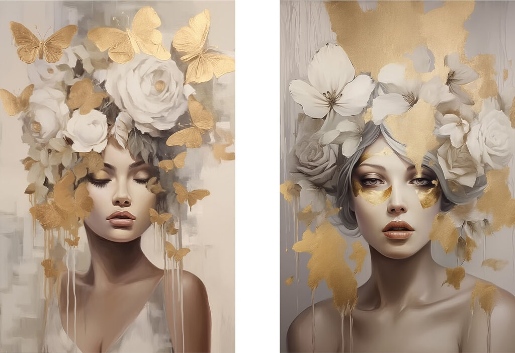 Ethereal beauty adorned with delicate butterflies Ethereal beauty adorned with delicate butterflies