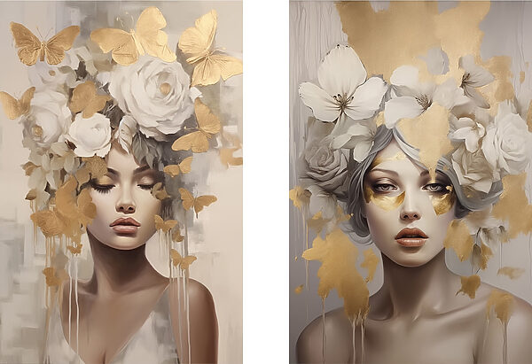 Ethereal beauty adorned with delicate butterflies Ethereal beauty adorned with delicate butterflies