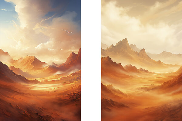 Screenshot of a painting of a desert landscape Screenshot of a painting of a desert landscape