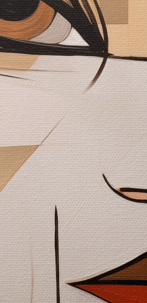 Collage of paintings of a woman's face