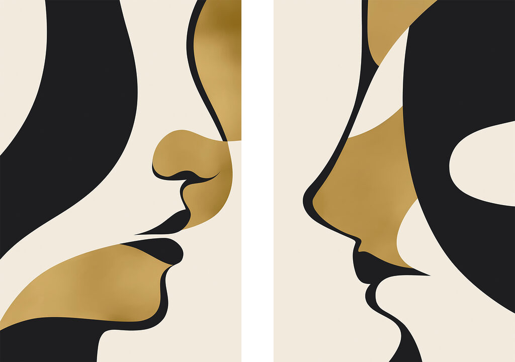 Elegant faces in harmonious contrast Elegant faces in harmonious contrast