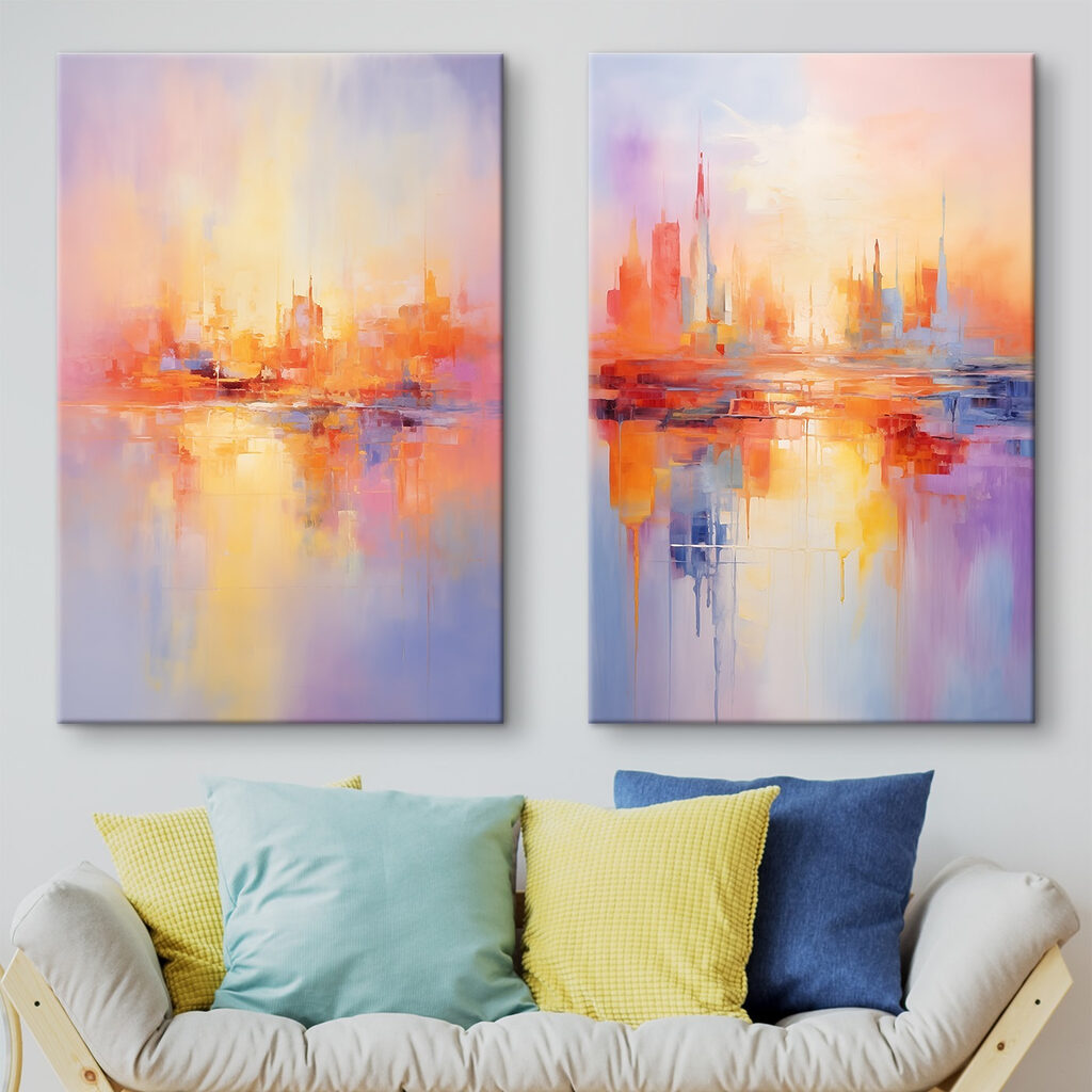 Painting of a city Painting of a city