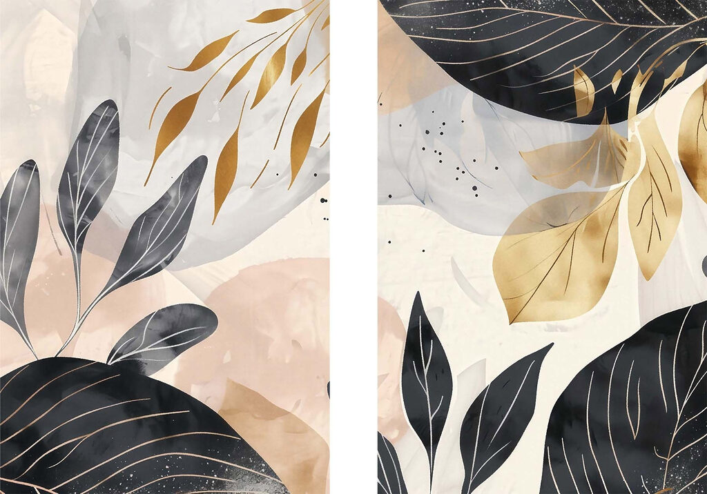 - Elegant leaves in soft hues - Elegant leaves in soft hues