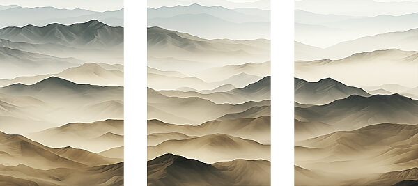 Group of mountains with fog