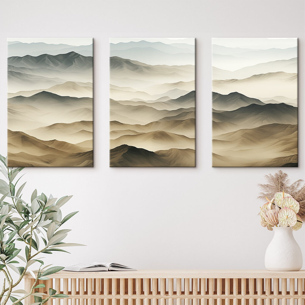 Group of mountains with fog