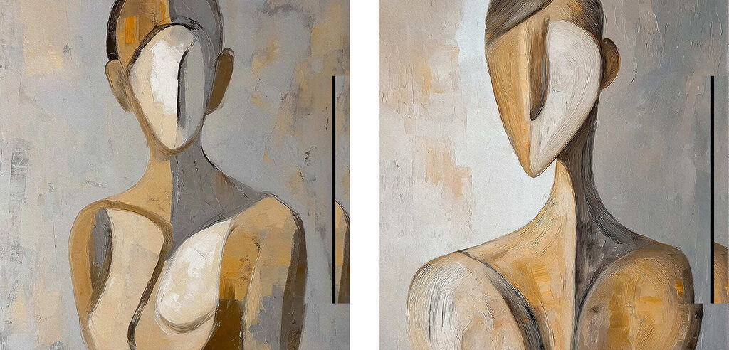 Collage of a painting of a woman Collage of a painting of a woman