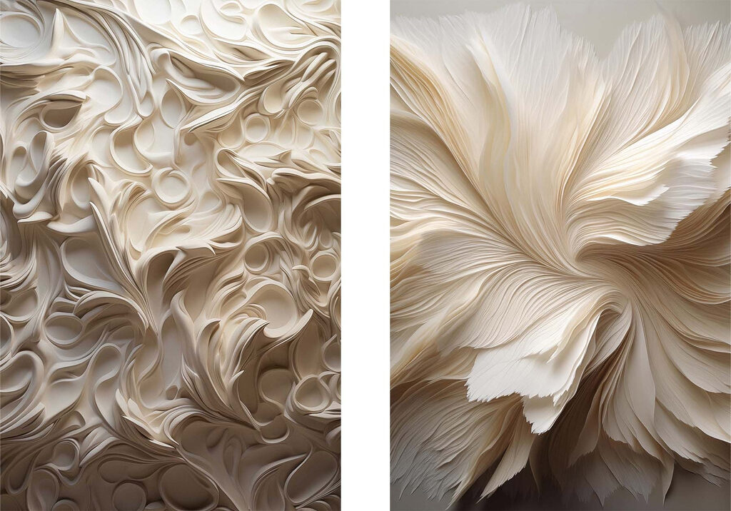 Collage of white paper Collage of white paper