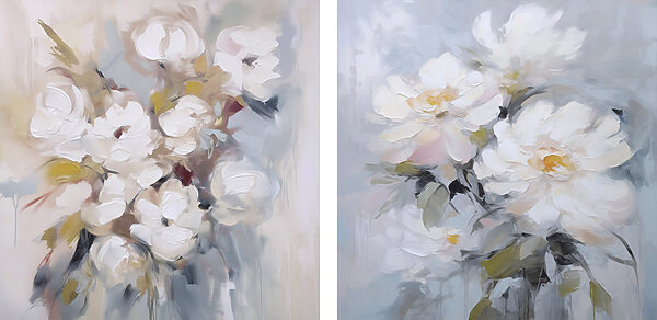 Delicate blooms in soft pastel hues