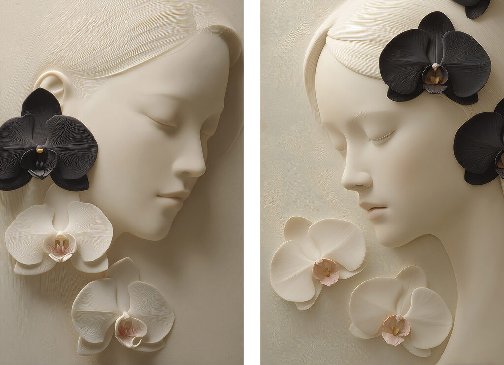 Collage of a woman's face with flowers Collage of a woman's face with flowers