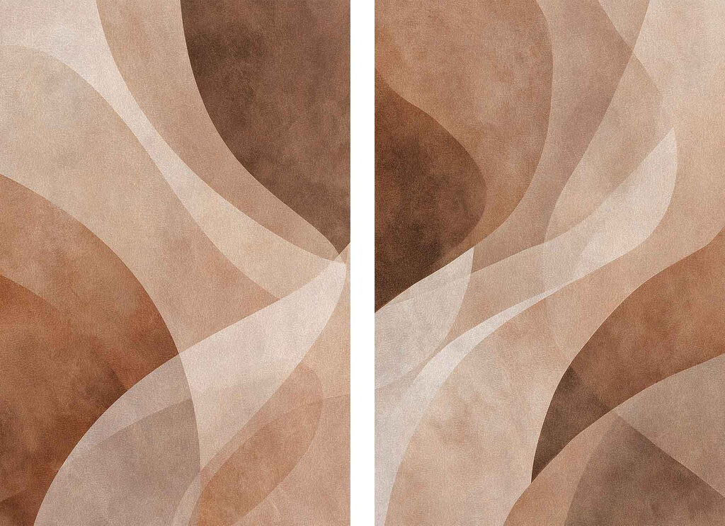 Abstract curves in warm tones