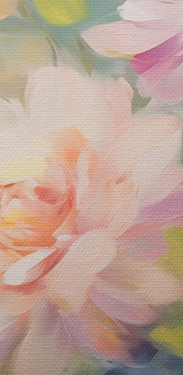 Painting of flowers on a white surface Painting of flowers on a white surface
