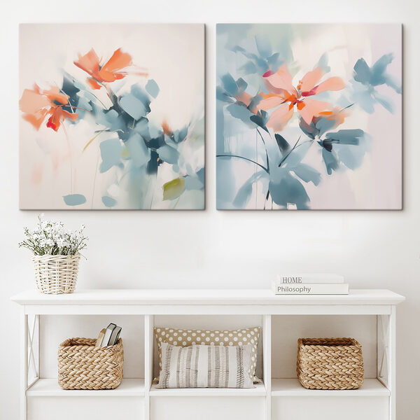 Painting of flowers and leaves