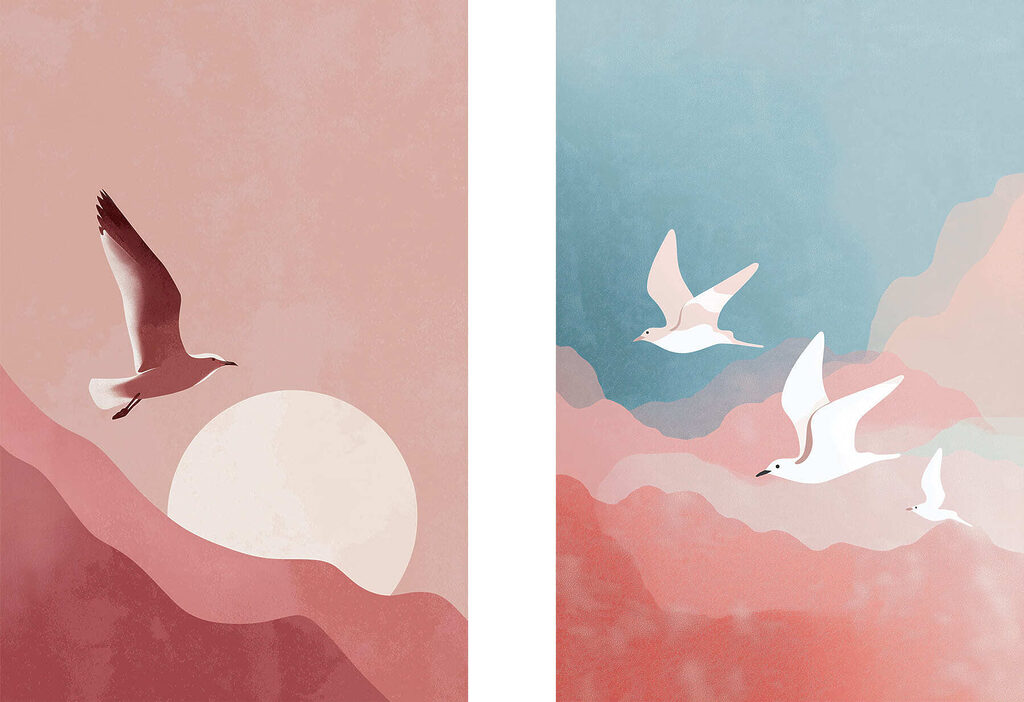 Two birds flying in the sky Two birds flying in the sky