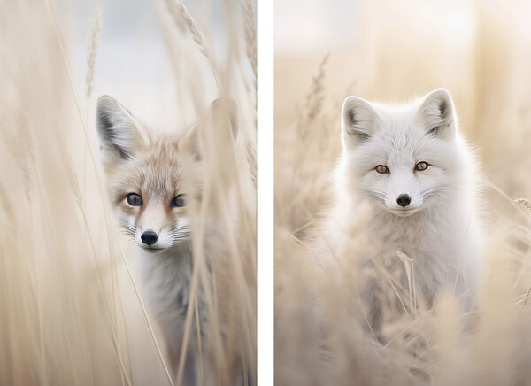 Collage of two foxes Collage of two foxes