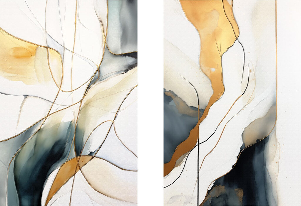 Two paintings of different colors Two paintings of different colors